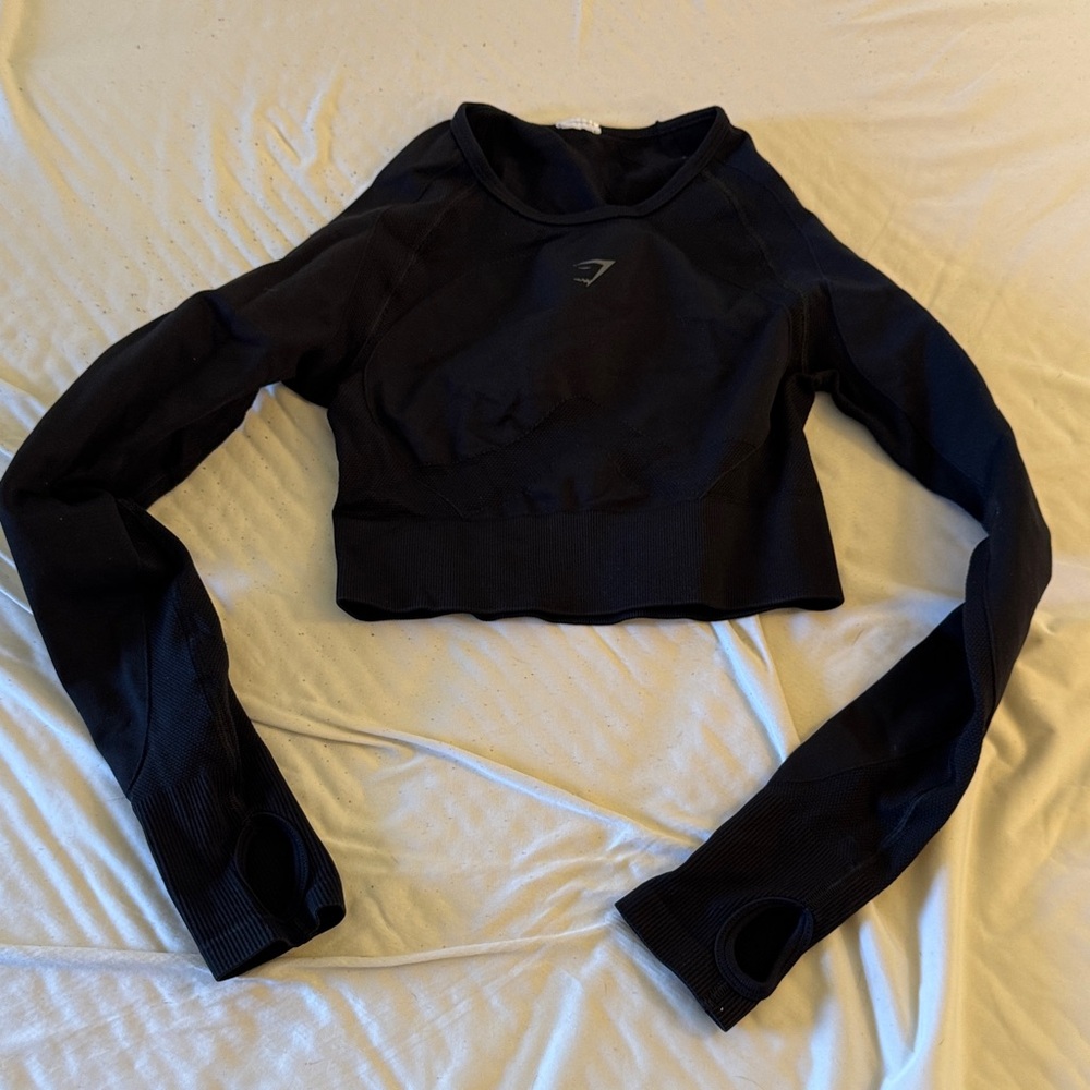 Gymshark Black Long Sleeve Crop Top